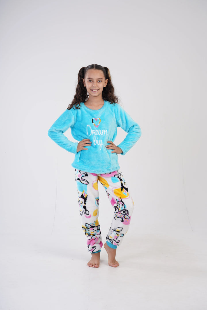 Piżama dziewczęca Vienetta  Freaky Giraffe niebieska r. 128-164 image 0