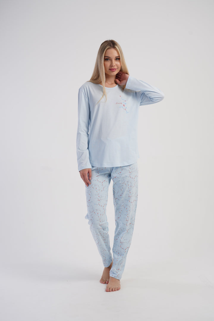 Piżama Damska Vienetta Lovely, Niebieski, r. M-XXL