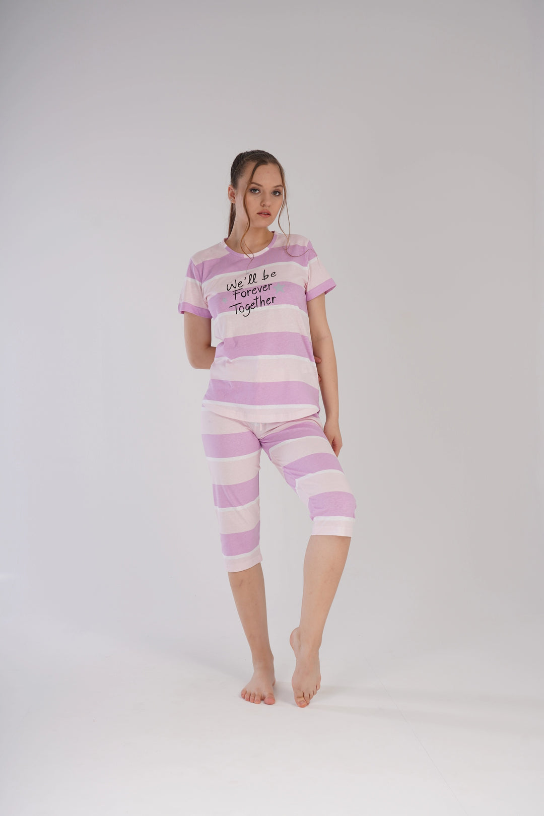 Piżama Damska Vienetta Lily Passion, różowo-fioletowa, r. M-XXL image 0