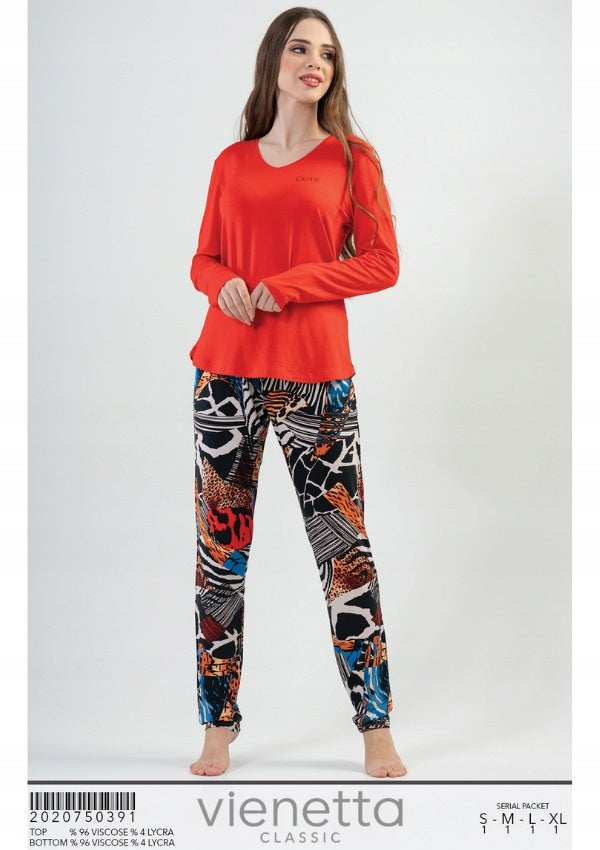 Piżama Damska Vienetta, Crazy Things, Czerwony, r. S-XL image 5