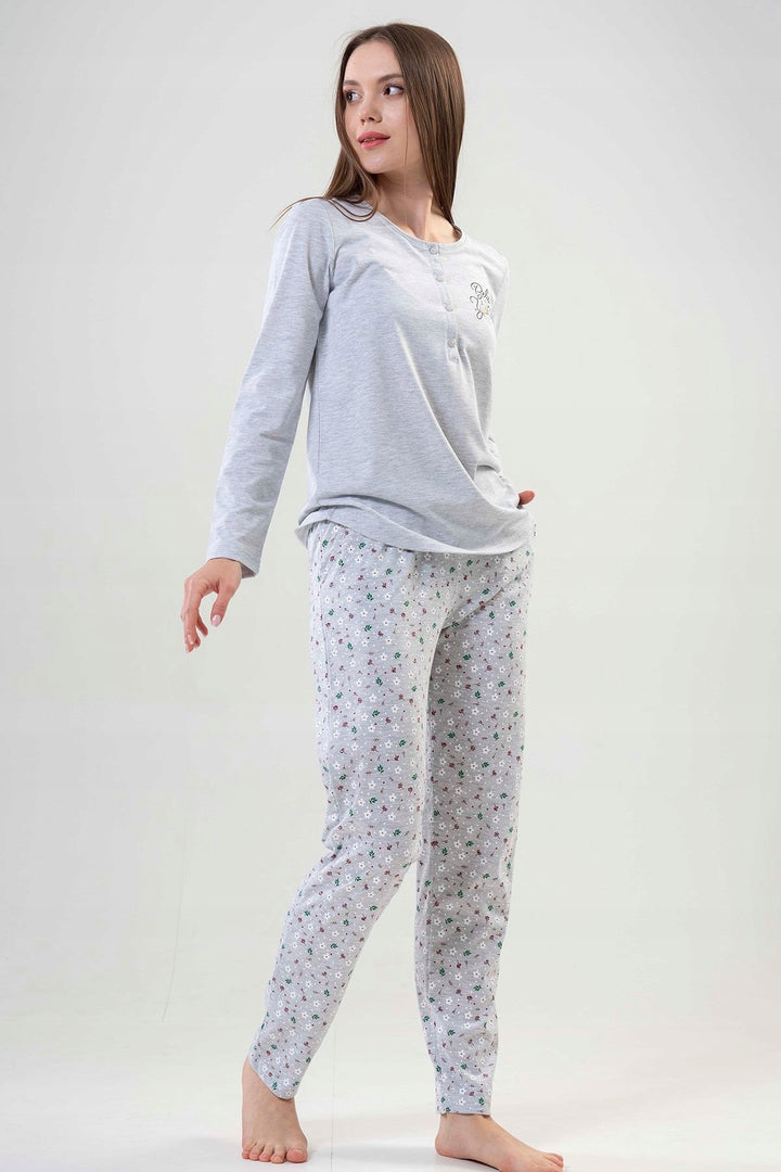 Piżama Damska Vienetta, Believe You, Szara, r. M-XXL image 1