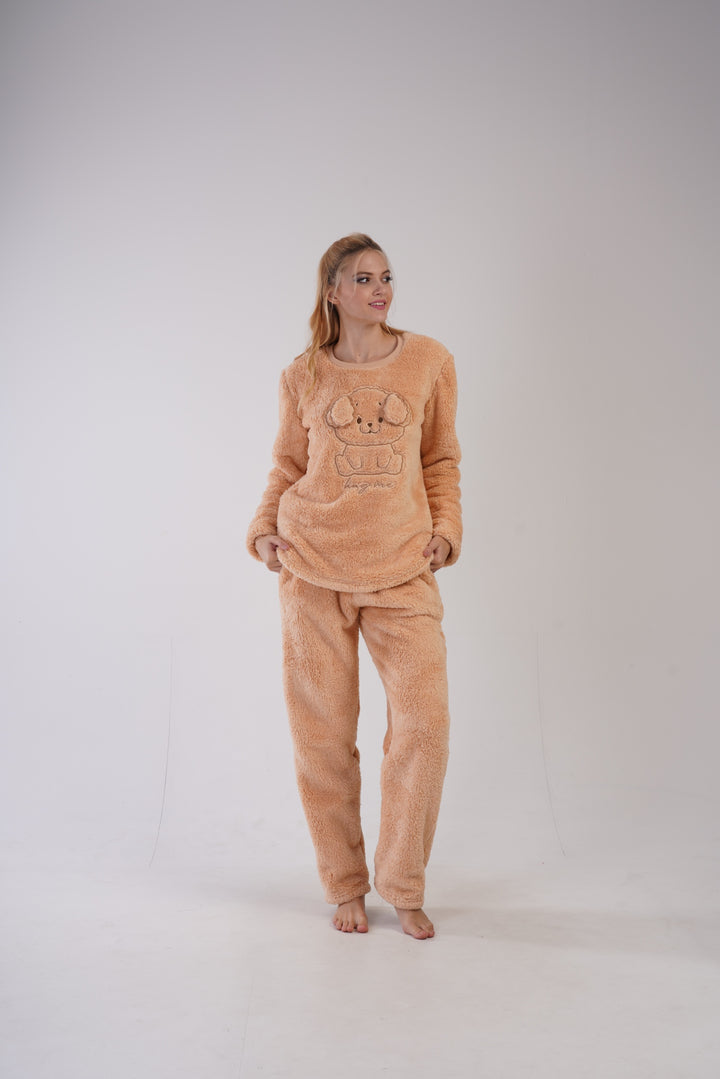 Piżama Damska Softowa Vienetta Sweet teddy, Brązowy, r. S-XL