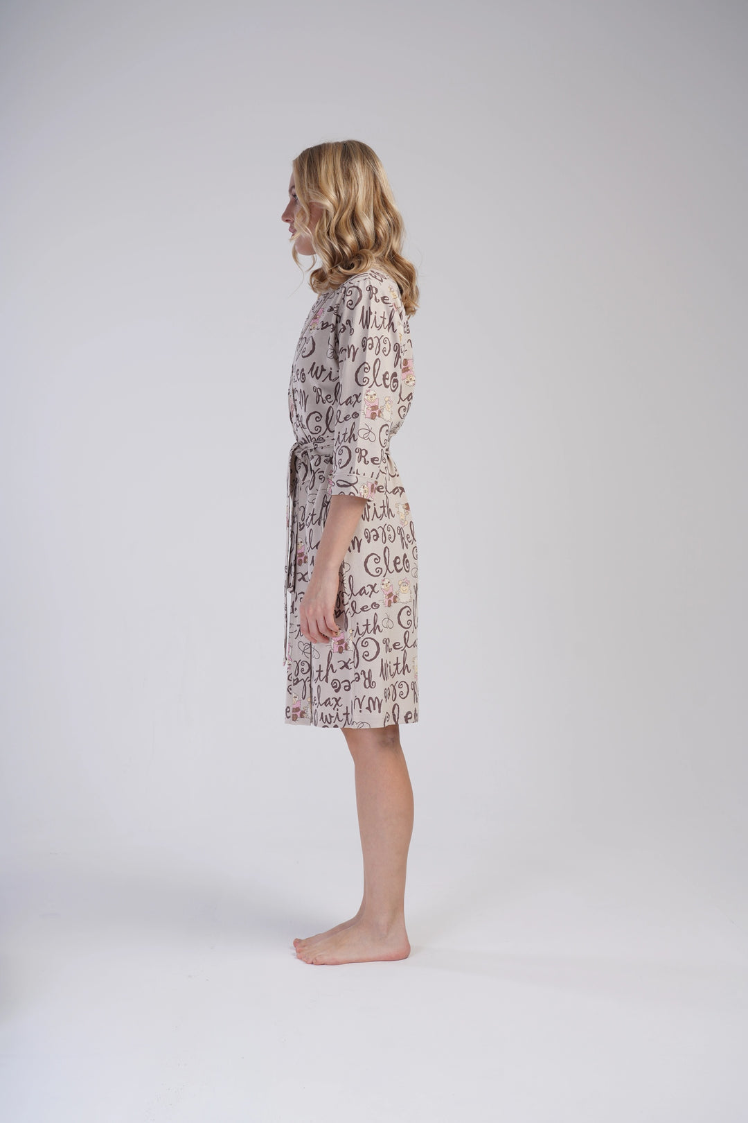 Szlafrok damski Vienetta Coffee and Relax, Beżowy, r. S-XL image 4