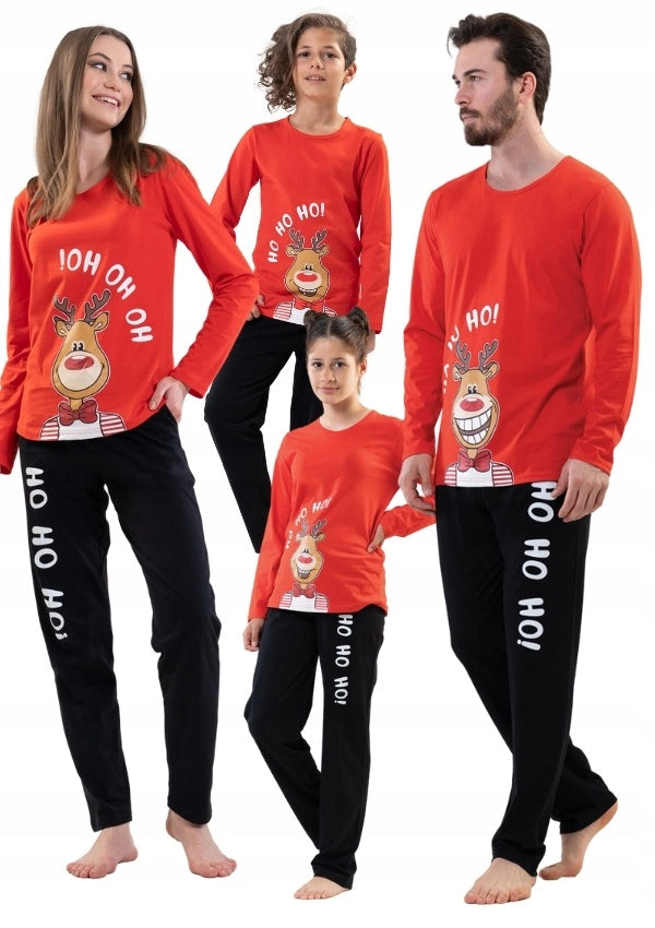 Piżama chłopięca Vienetta Reindeer Magic Sleep, czerwona, r. 128-164