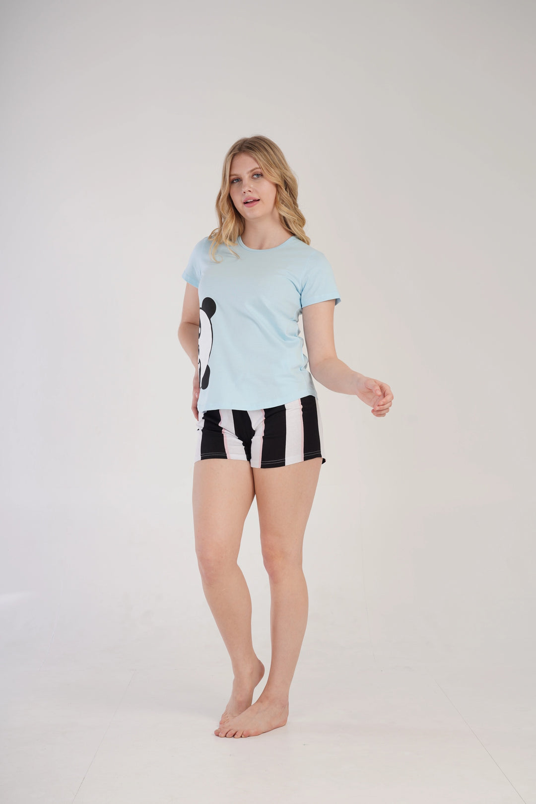 Piżama Damska Vienetta Playful Panda Blue, niebieska, r. S-XL image 5