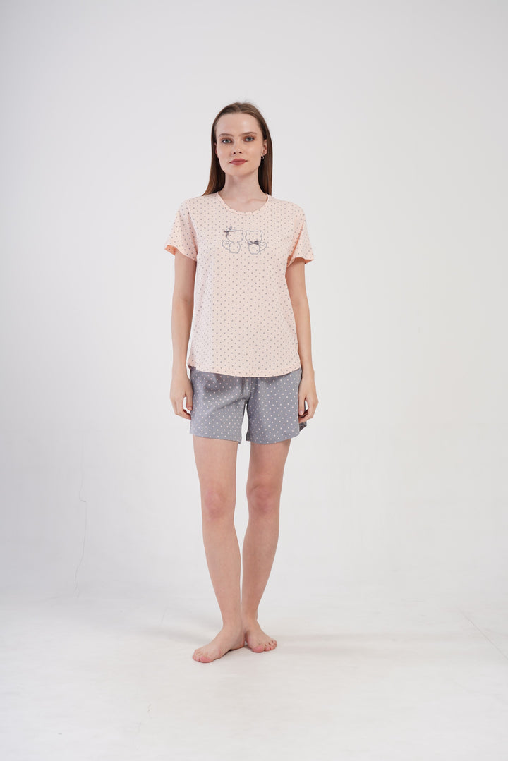 Piżama Damska Vienetta Pink Cats, Różowy, r. 1XL-4XL