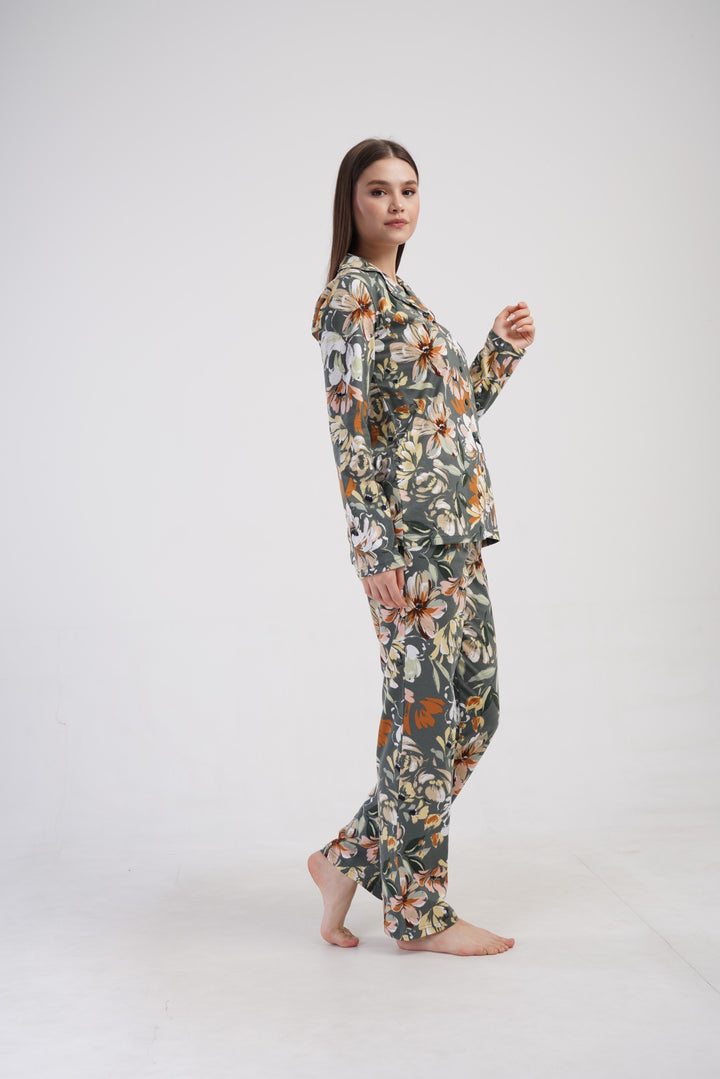 Piżama Damska Vienetta Green Embrace, Zielony, r. M-XXL