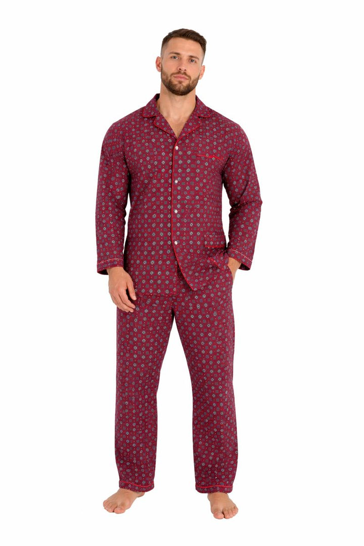 Piżama Męska Flannel Comfort, Niebieski, r. M- XXXL