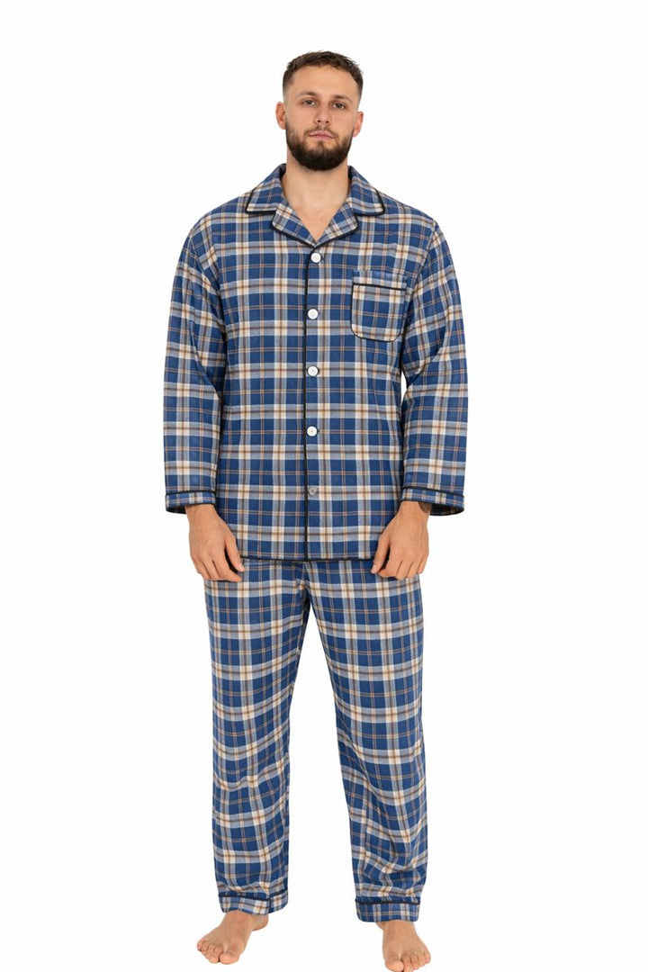 Piżama Męska Classic Etamina, Granatowy, r. M- XXXL