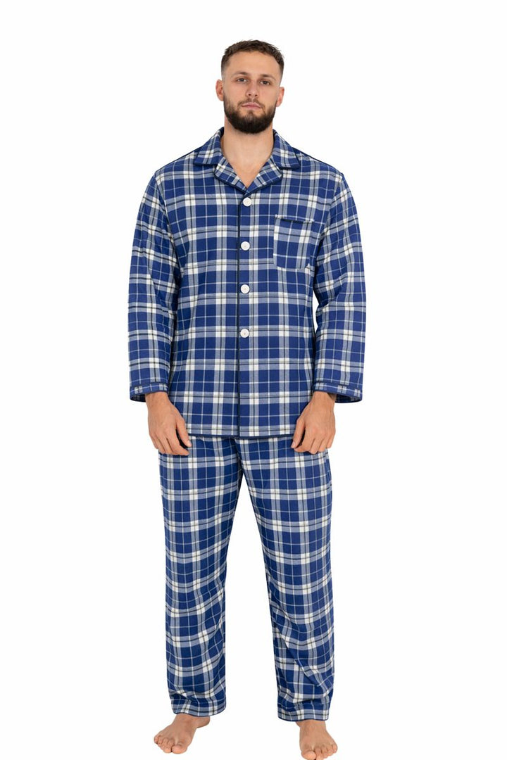 Piżama Męska Classic Etamina, Granatowy, r. M- XXXL