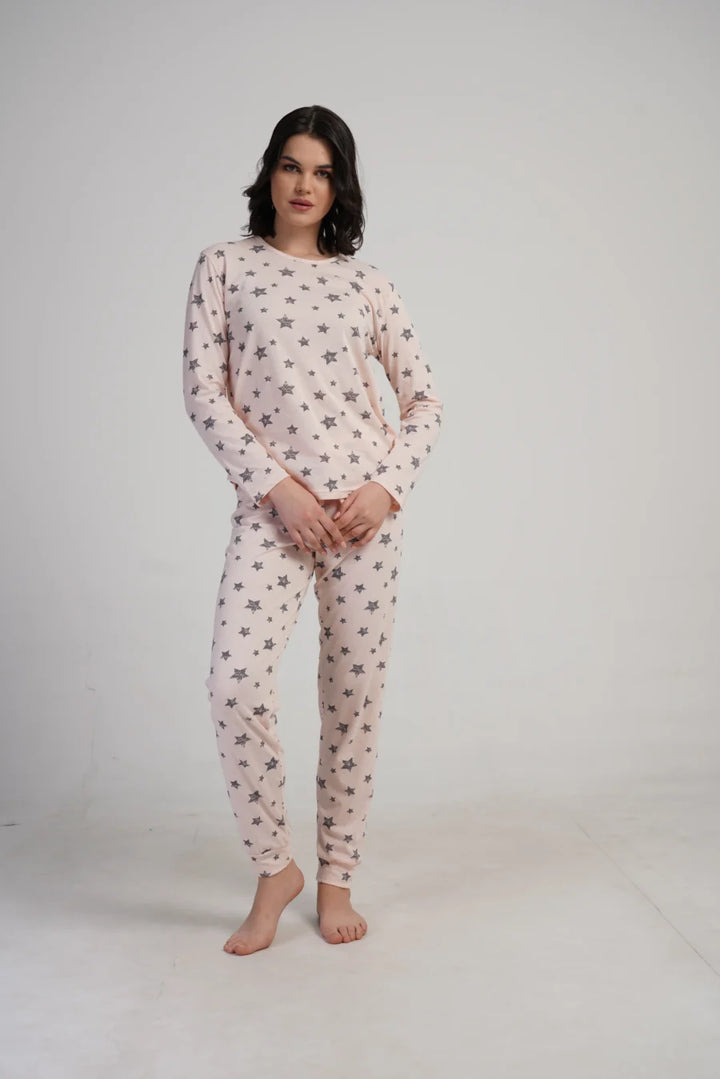 Piżama Damska Vienetta Star Comfort, Różowy, r. S-XL