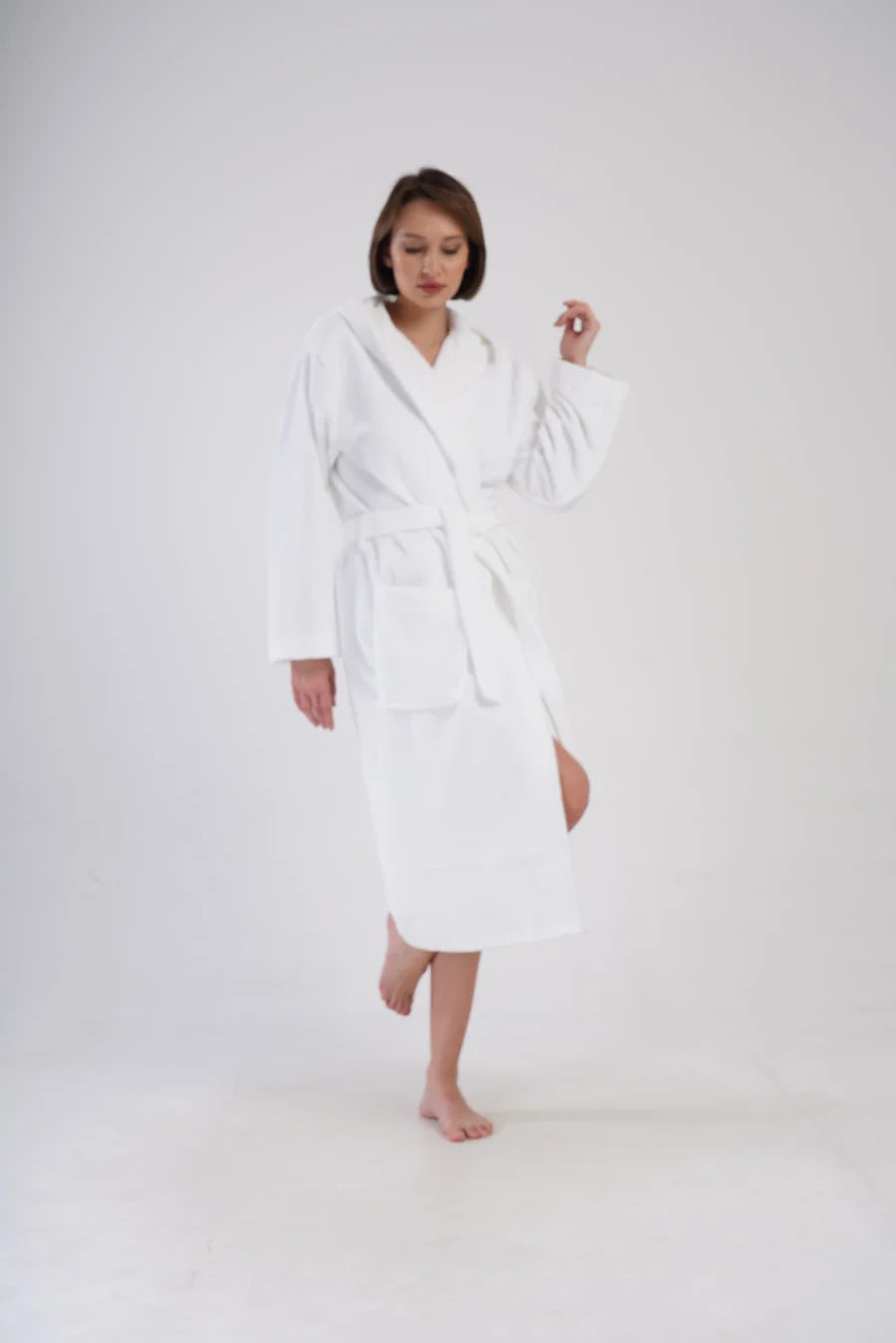 Szlafrok damski Vienetta Pure Comfort, Biały, r. M-XL