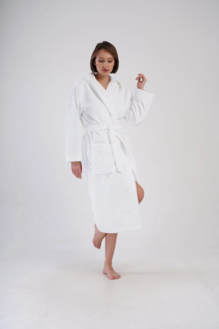 Szlafrok damski Vienetta Pure Comfort, Biały, r. M-XL