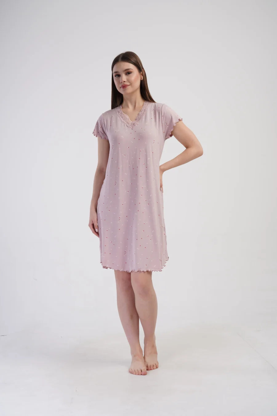 Koszula Nocna Vienetta Pink Comfort, Różowy, r. S-XL