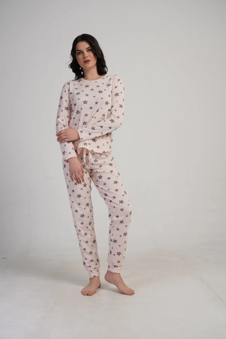 Piżama Damska Vienetta Star Comfort, Różowy, r. S-XL