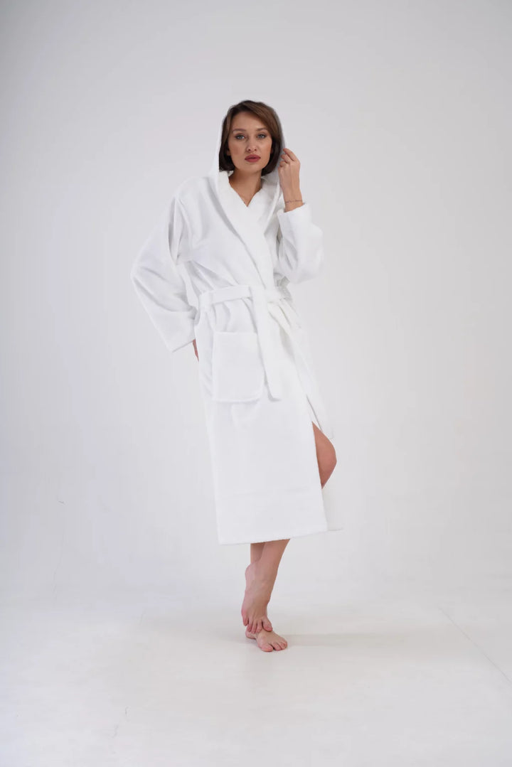 Szlafrok damski Vienetta Cozy Evening, Biały, r. M-XL