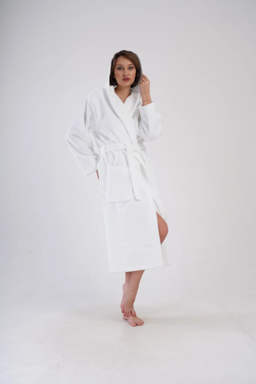 Szlafrok damski Vienetta Pure Comfort, Biały, r. M-XL