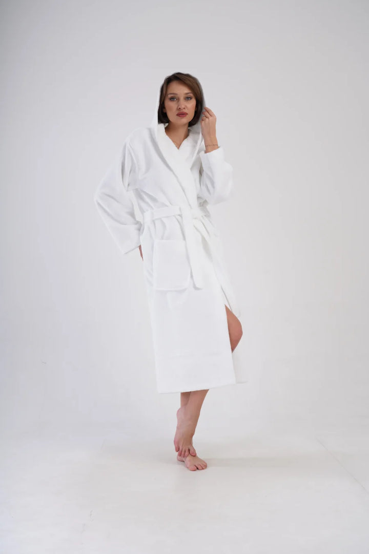 Szlafrok damski Vienetta Pure Comfort, Biały, r. M-XL