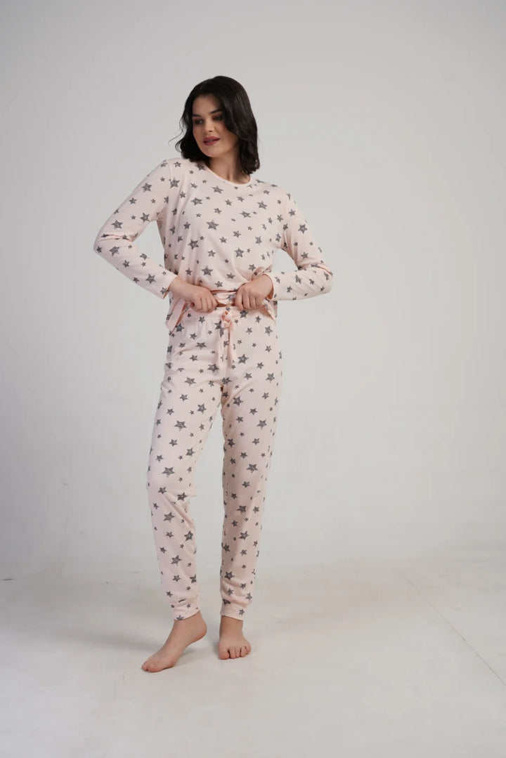 Piżama Damska Vienetta Star Comfort, Różowy, r. S-XL