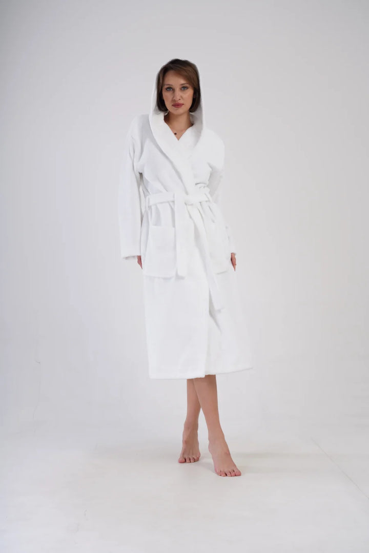 Szlafrok damski Vienetta Pure Comfort, Biały, r. M-XL