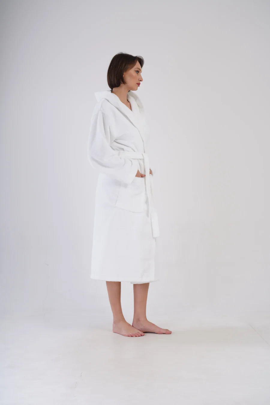 Szlafrok damski Vienetta Pure Comfort, Biały, r. M-XL