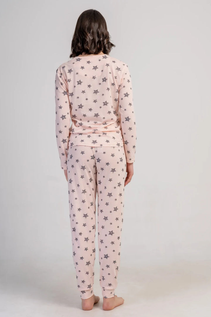 Piżama Damska Vienetta Star Comfort, Różowy, r. S-XL