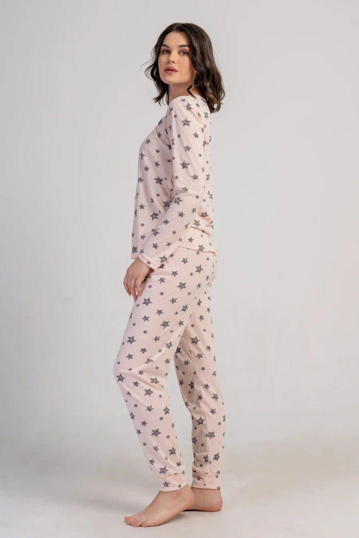 Piżama Damska Vienetta Star Comfort, Różowy, r. S-XL