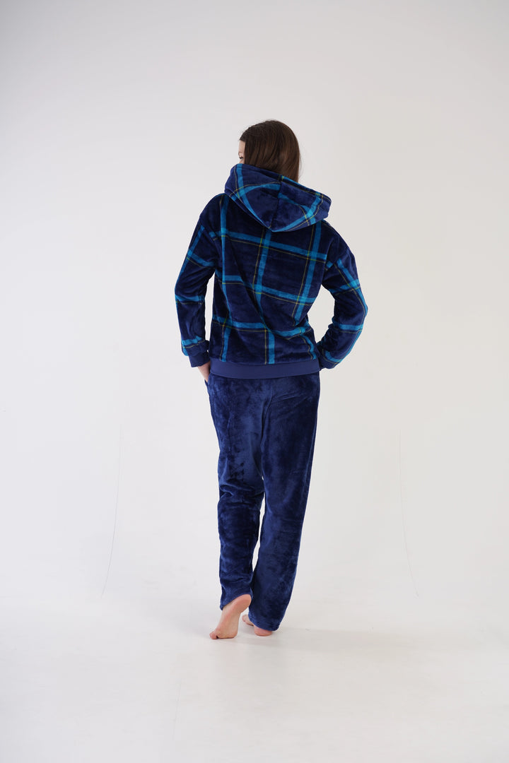 Piżama Damska Softowa Vienetta Comfy Cove, granatowa, r. S-XL