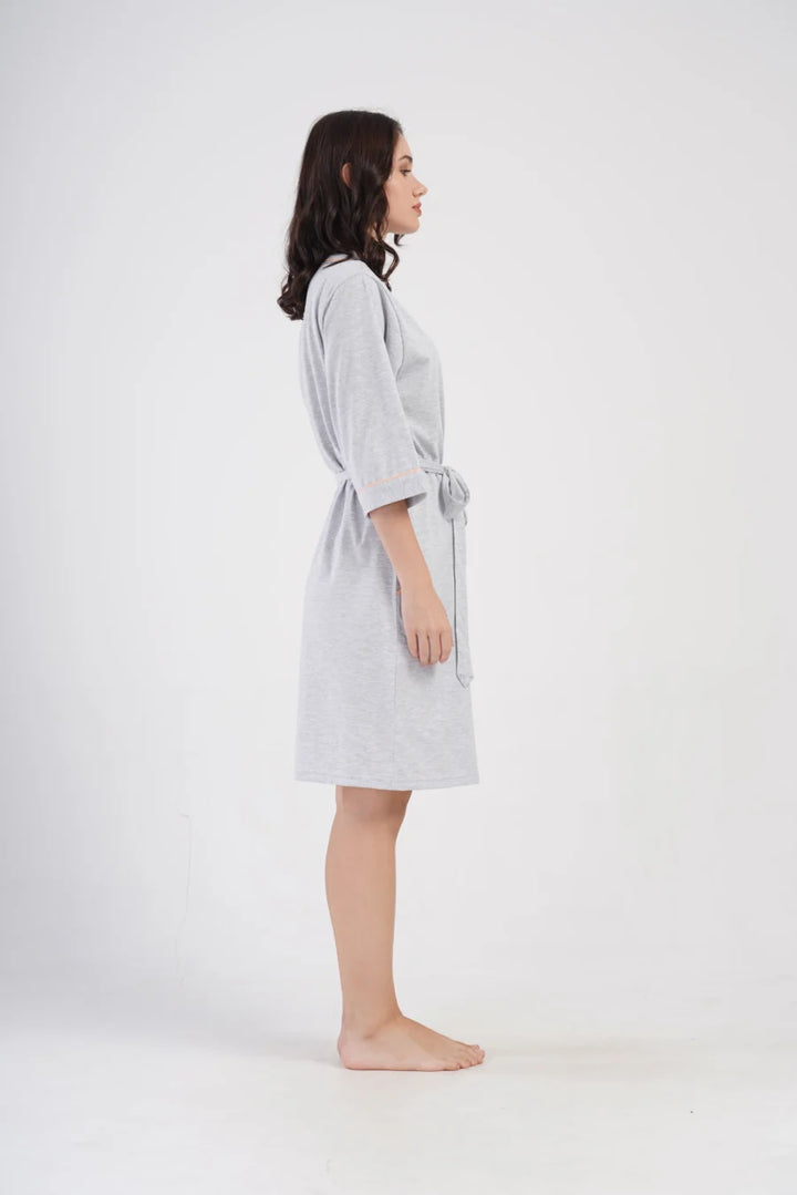 Szlafrok damski Vienetta Baby Peach, Szary, r. 1XL - 4XL