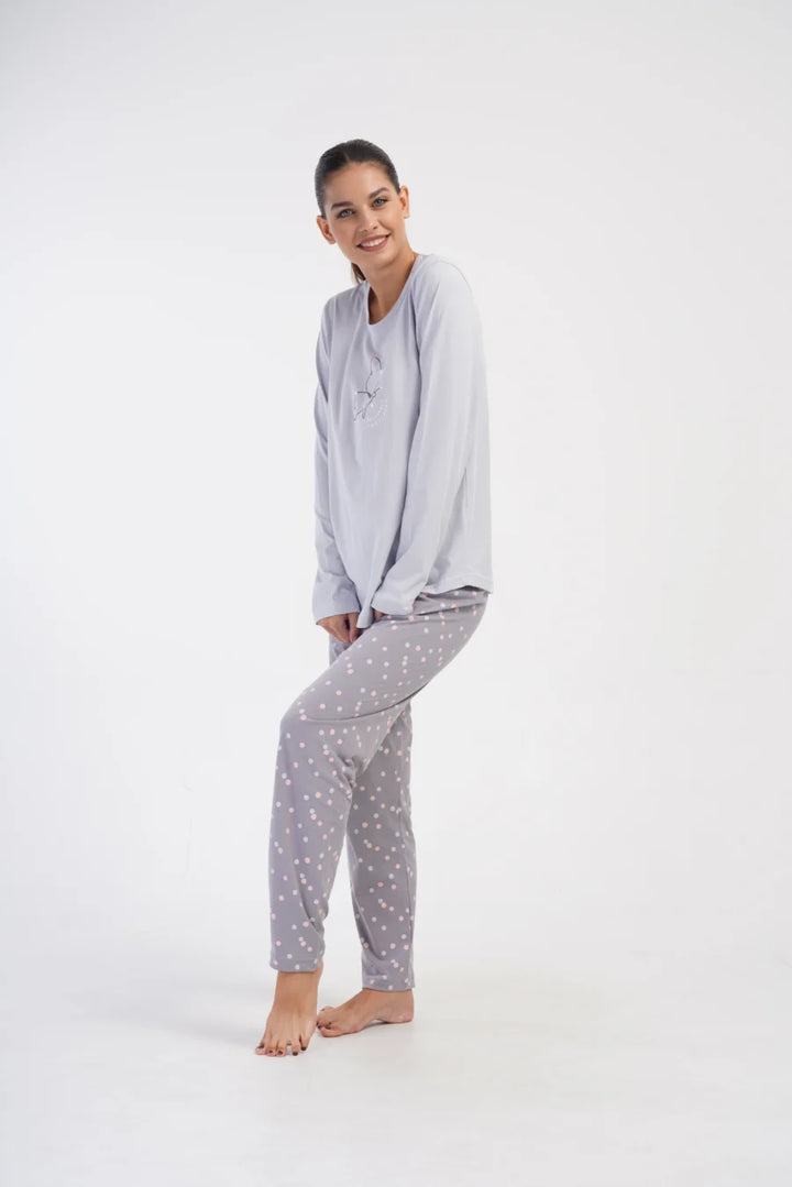 Piżama Damska Vienetta Butterfly, Szary, r. 5XL-7XL