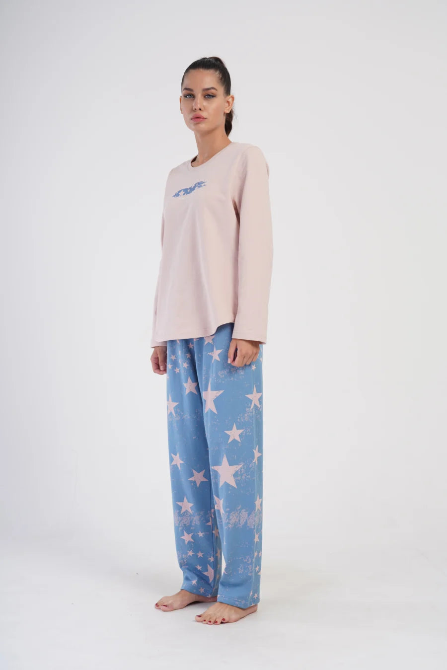 Piżama Damska Ocieplana Vienetta Night Sky, Różowy, r. 1XL-4XL