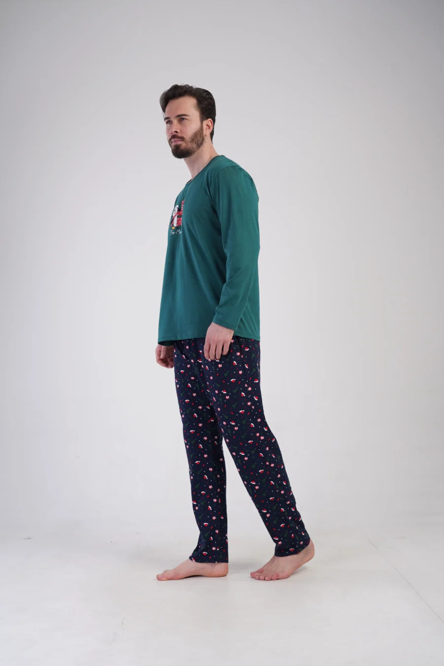 Piżama Męska Vienetta Winter Joy, Zielony, r. S-XL