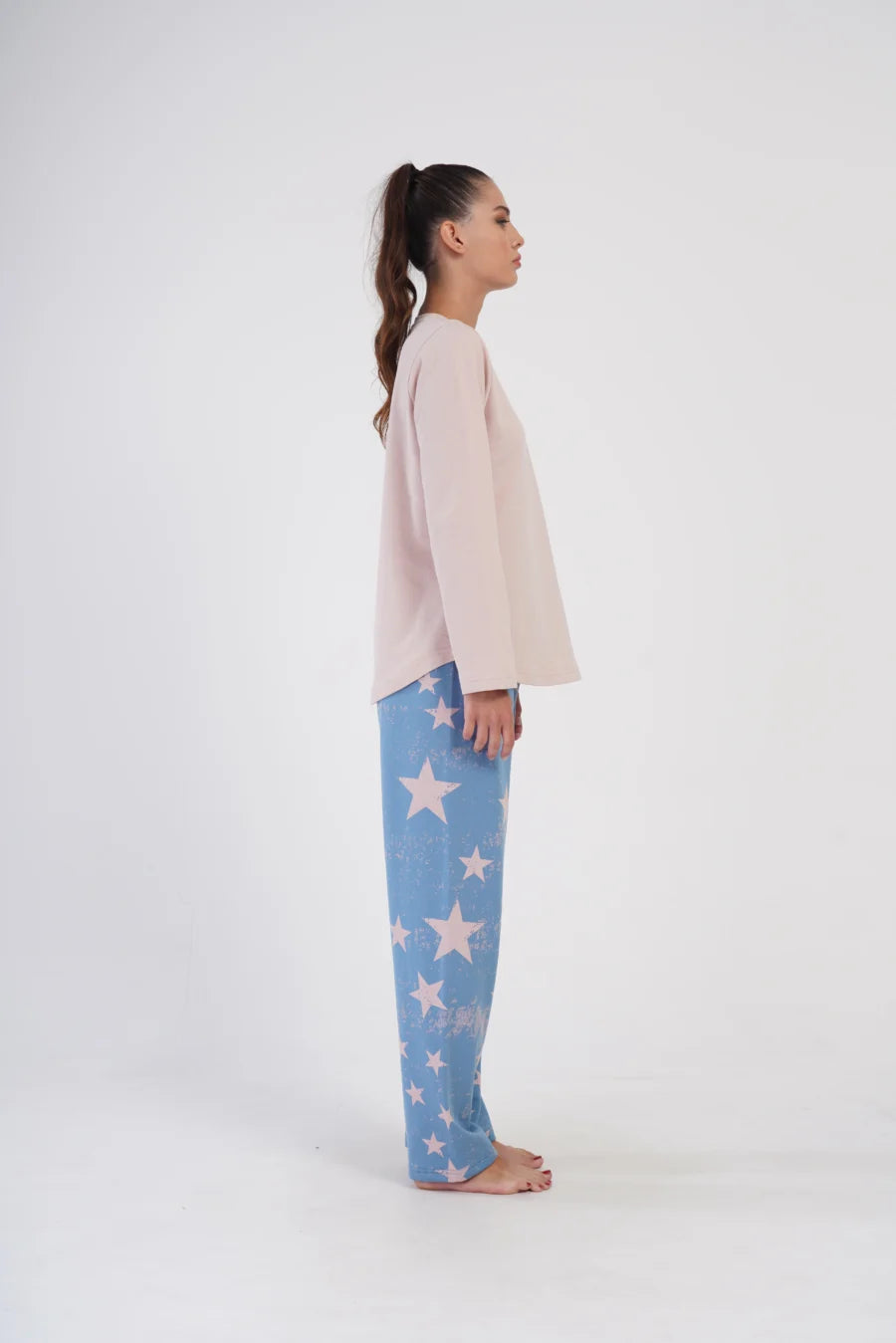 Piżama Damska Ocieplana Vienetta Night Sky, Różowy, r. 1XL-4XL