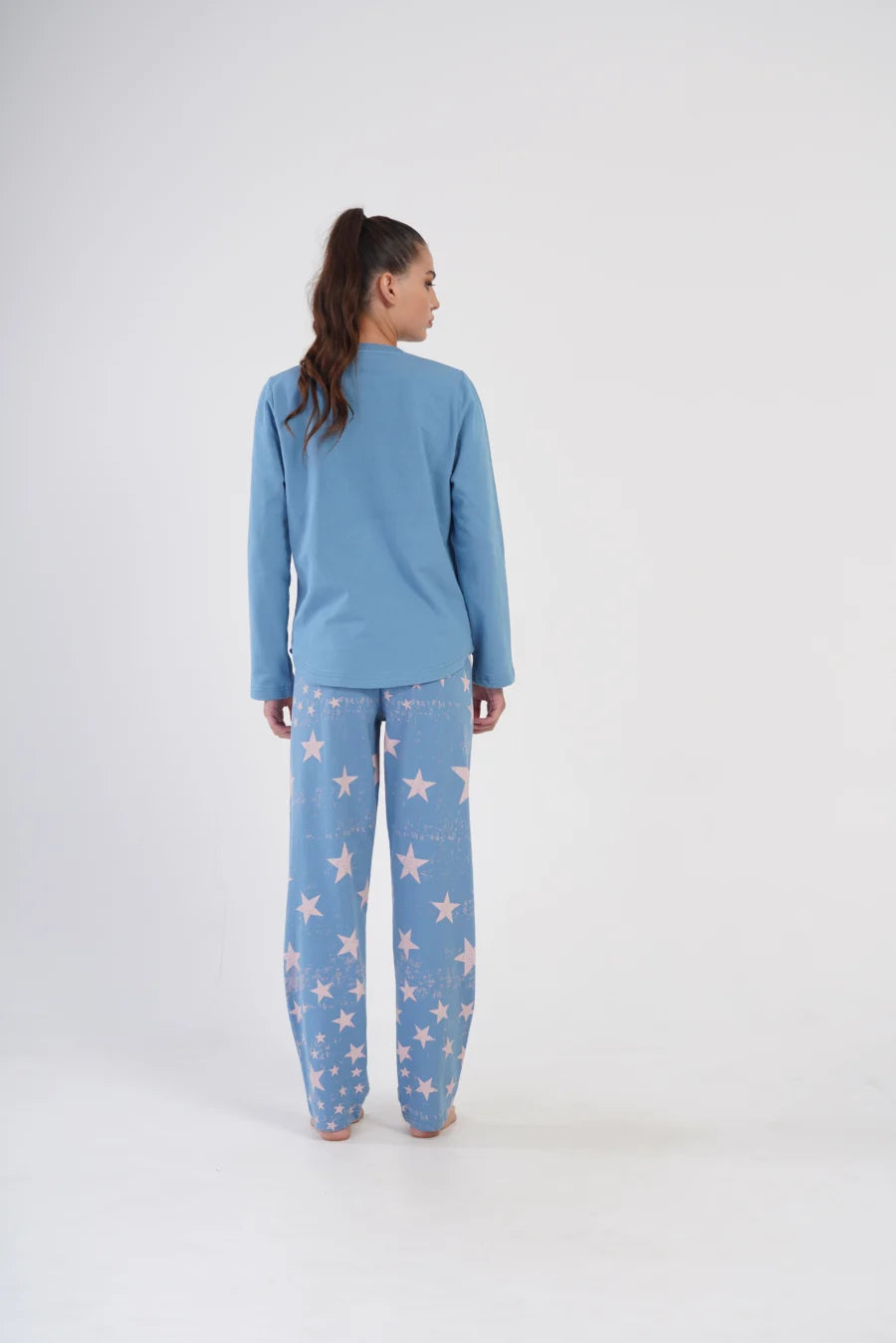 Piżama Damska Ocieplana Vienetta Night Sky, Niebieski, r. 1XL-4XL