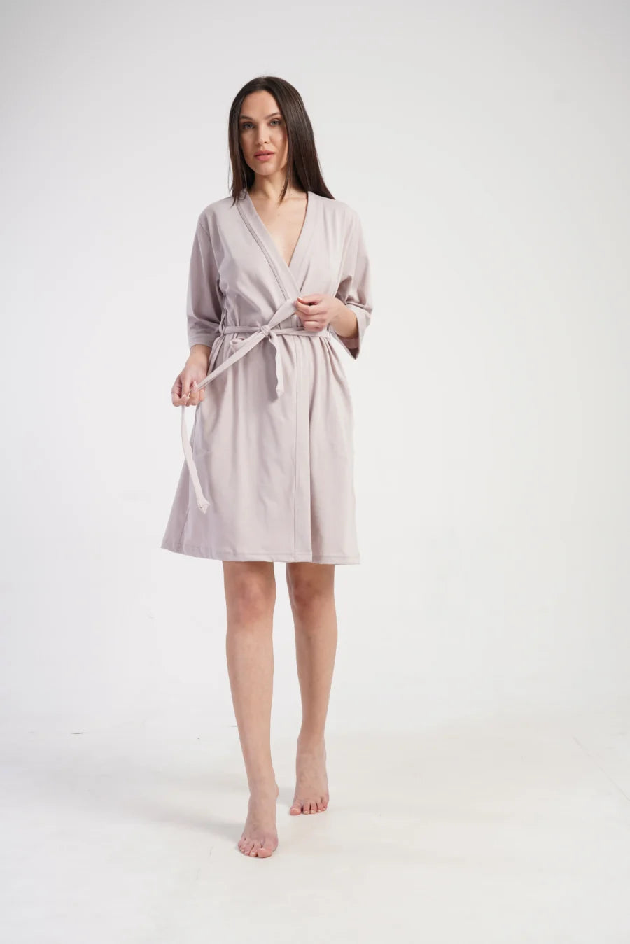 Szlafrok damski Vienetta Peach Cotton, Beżowy, r. 1XL - 3XL