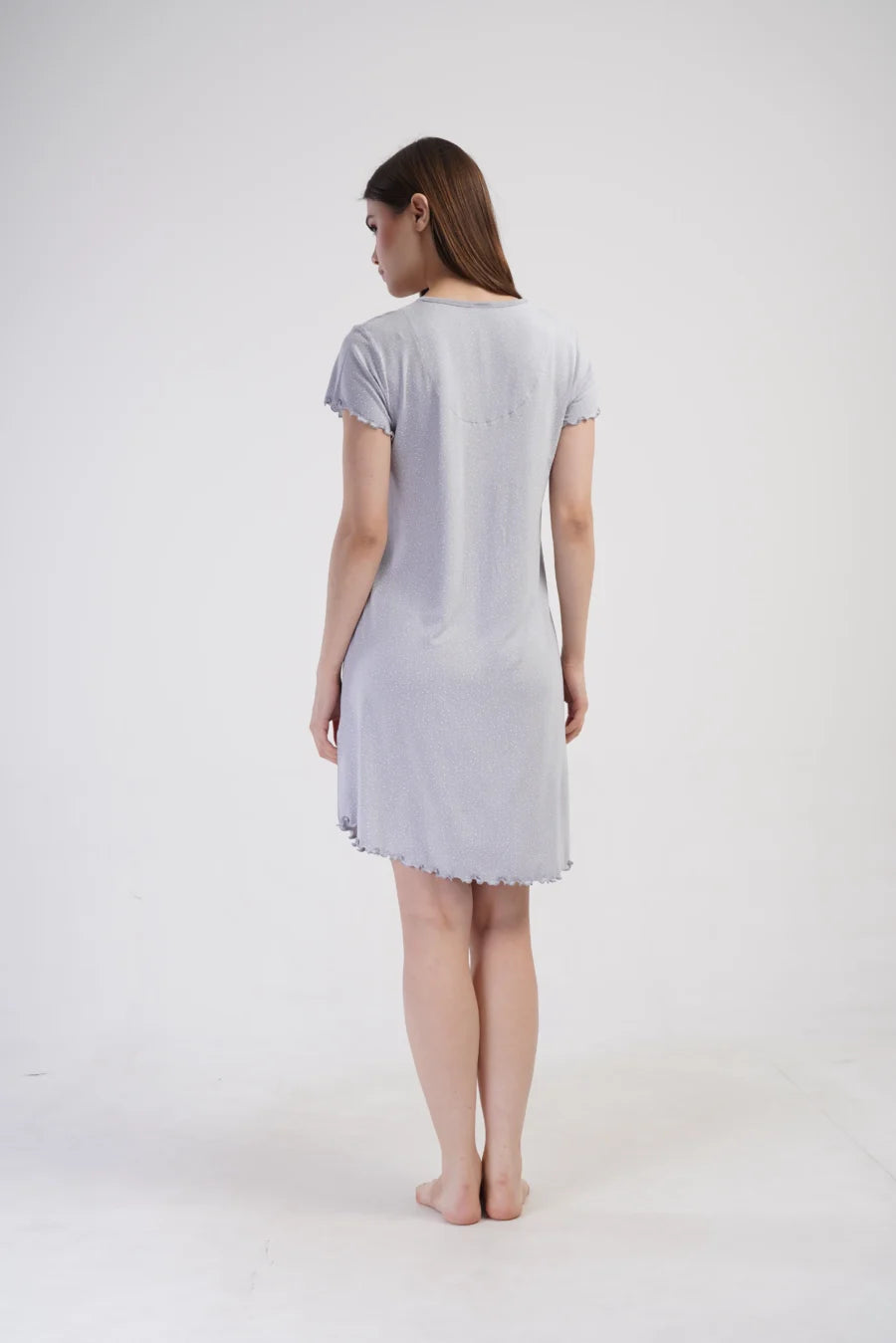 Koszula Nocna Vienetta White Dots, Szary, r. 1XL - 4XL