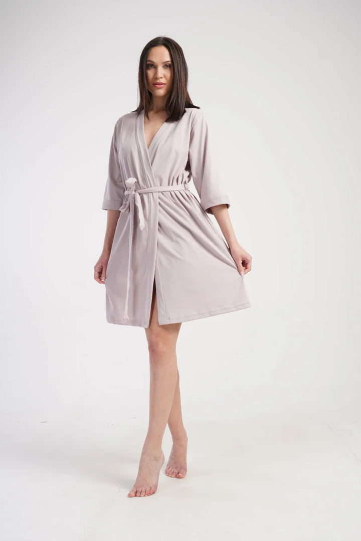 Szlafrok damski Vienetta Peach Cotton, Beżowy, r. 1XL - 3XL