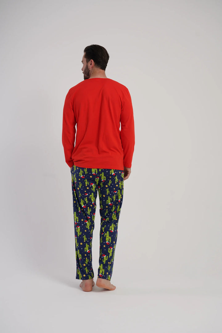 Piżama Męska Vienetta Winter Time, Czerwony, r. S-XL