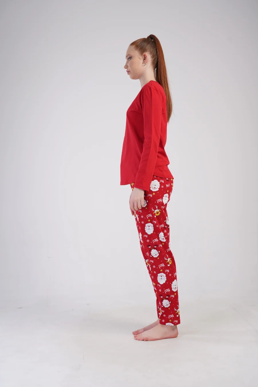 Piżama Damska Vienetta Santa Vibes, Czerwony, r. S-XL