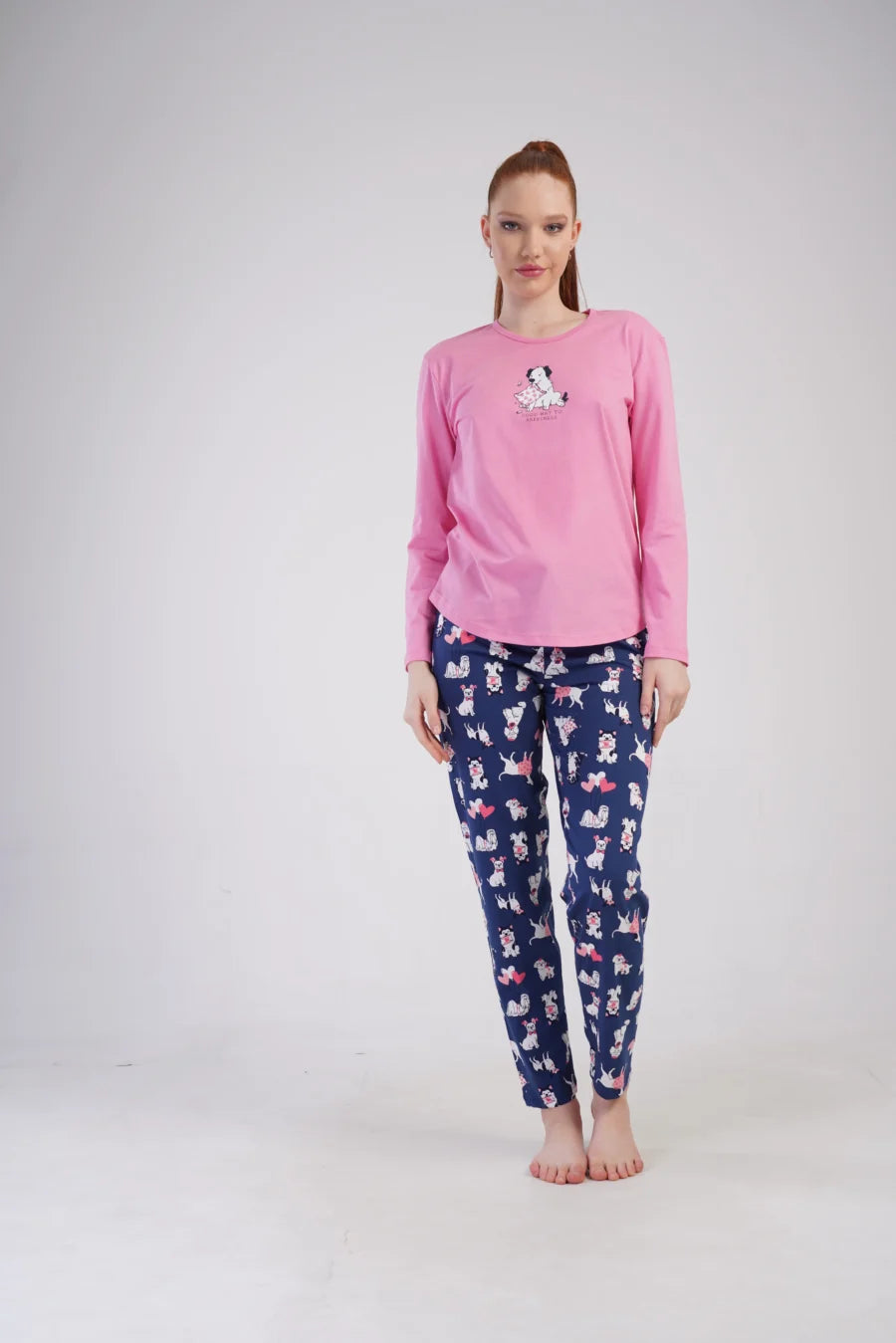 Piżama Damska Vienetta Pet Dreams, Różowy, r. S-XL