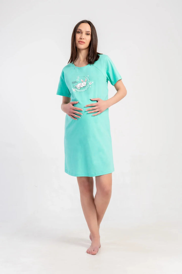 Koszula do Karmienia Vienetta Bunny Dream, Zielony, r. S-XXL