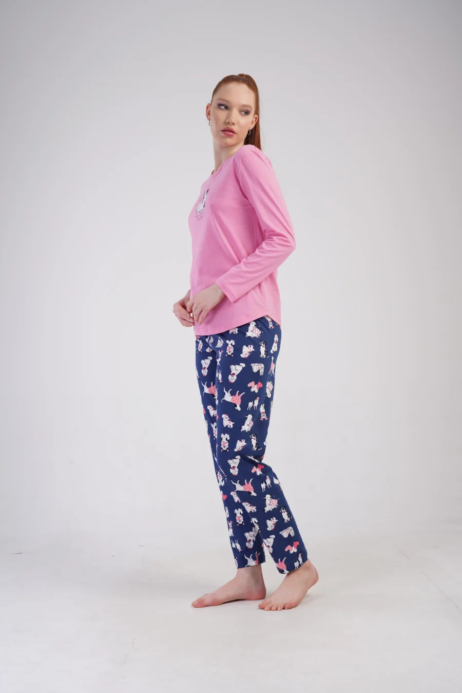 Piżama Damska Vienetta Pet Dreams, Różowy, r. S-XL