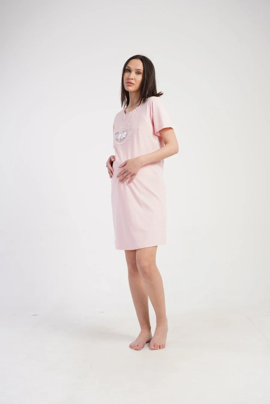 Koszula do Karmienia Vienetta Bunny Dream, Różowy, r. S-XXL