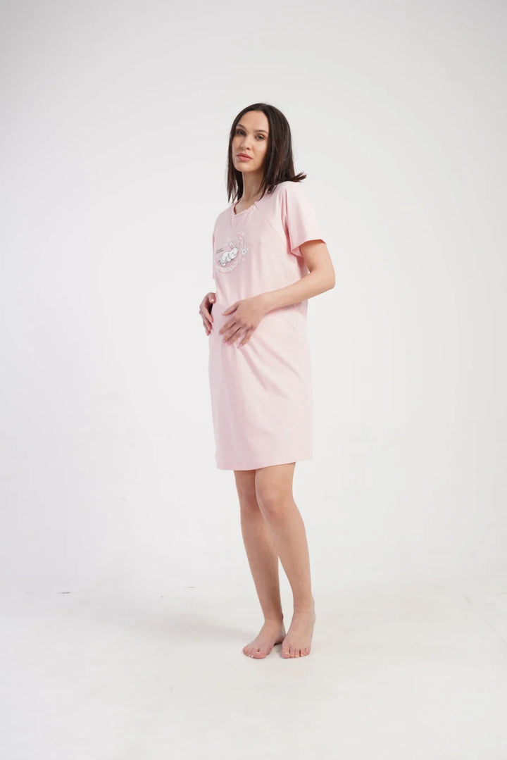 Koszula do Karmienia Vienetta Bunny Dream, Różowy, r. S-XXL