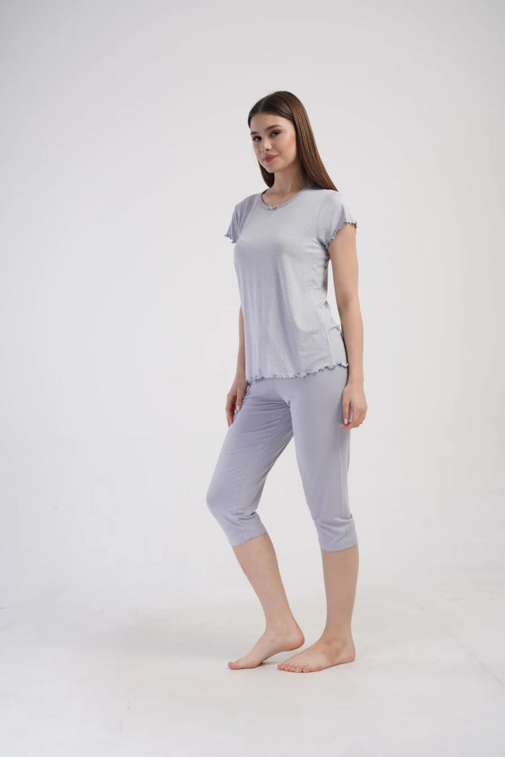 Piżama Damska Vienetta Cozy Nights, Szary, r. S-XL