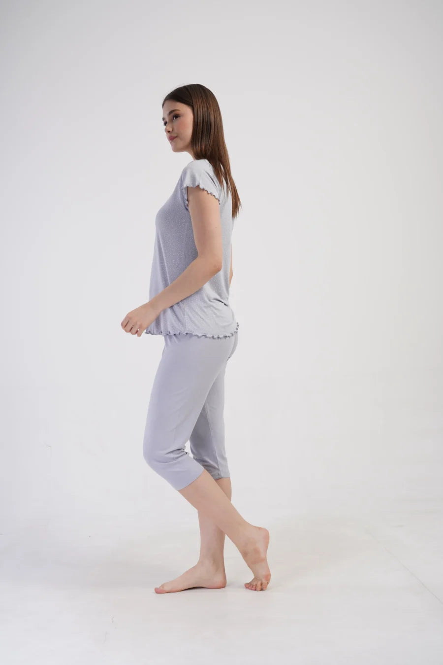 Piżama Damska Vienetta Cozy Nights, Szary, r. S-XL