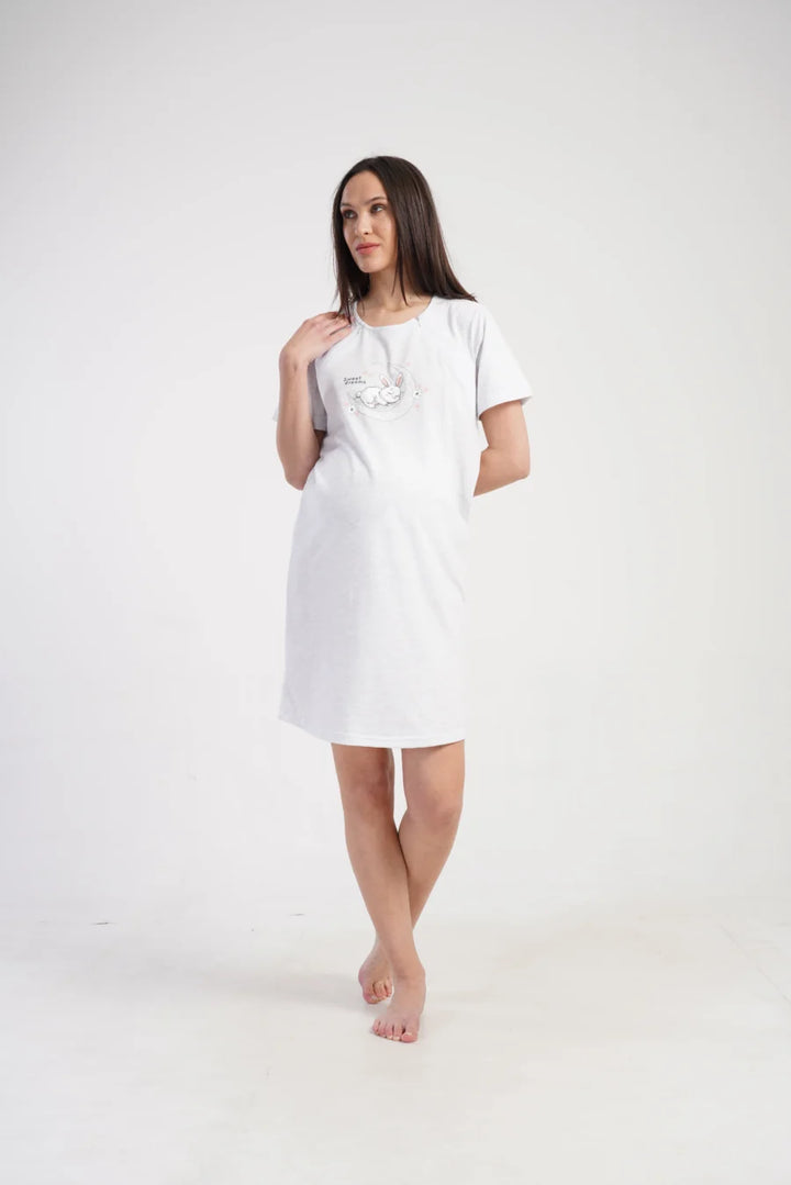 Koszula do Karmienia Vienetta Bunny Dream, Szary, r. S-XXL