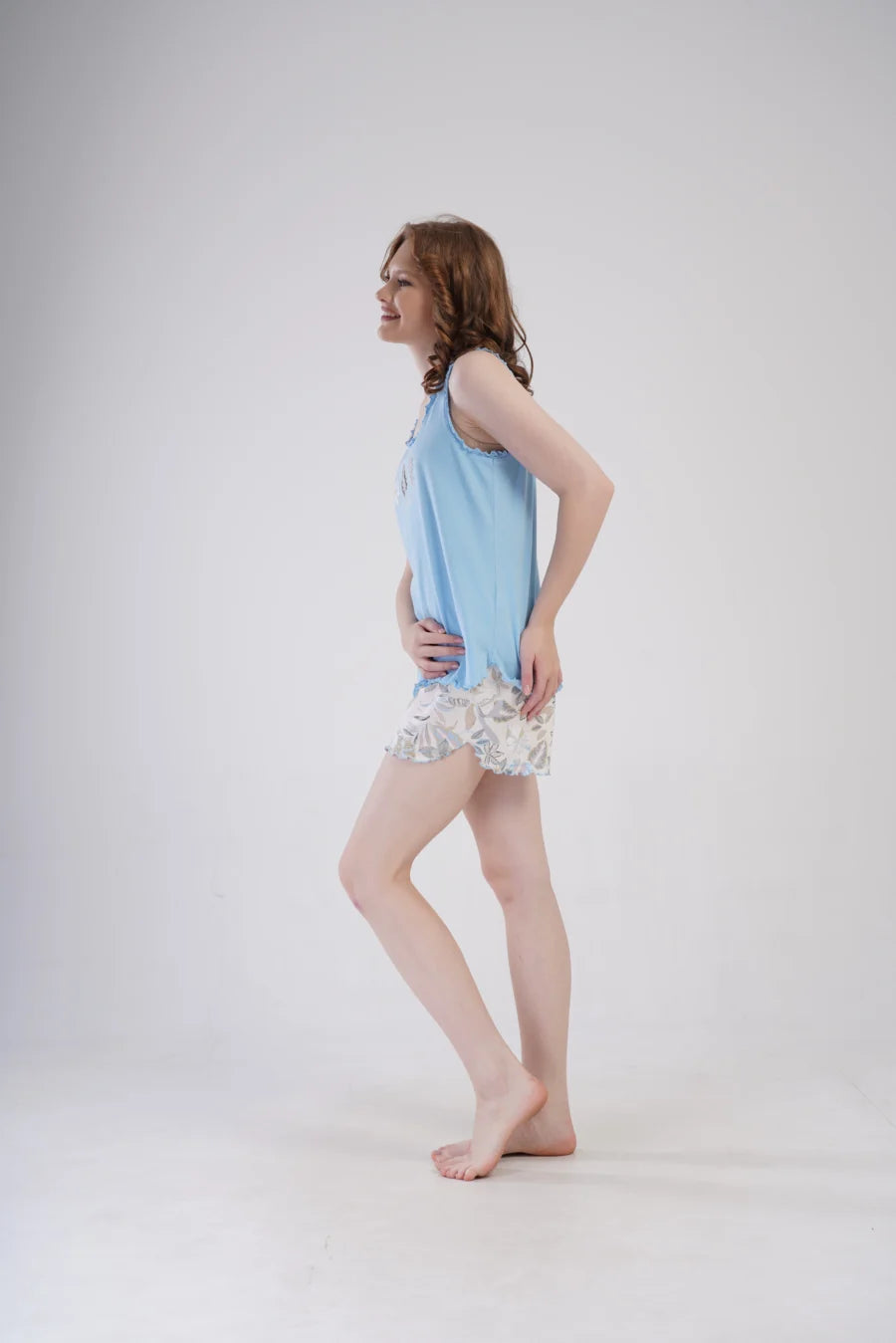 Piżama Damska Vienetta Important, Niebieski, 1XL-4XL