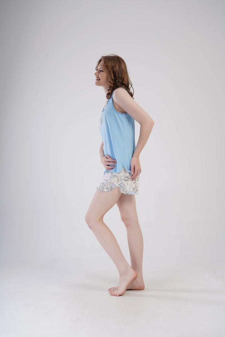 Piżama Damska Vienetta Important, Niebieski, 1XL-4XL