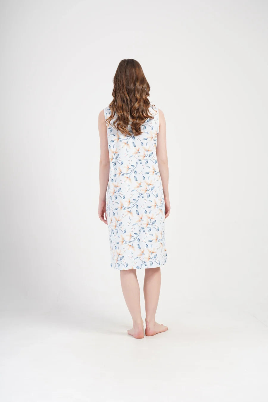 Szlafrok damski Vienetta Floral Comfort, Niebieski, r. M-XXL